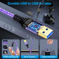 USB to USB Cable, 6FT USB 3.0 Male to Male Type A to Type A Cable Data Transfer USB Cord Double End USB Cable for Hard Drive Enclosures, Laptop Cooler, DVD Player, TV, USB 3.0 Hub, Camera, Set Up Box