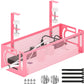 Under Desk Cable Management Tray, 15.7'' No Drill Steel Desk Cable Organizers, Wire Management Tray Cable Management Rack (1 Pack-Pink)