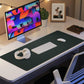 Leather Desk Pad Protector, Large Mouse Pad and Non-Slip Mat, Waterproof PU Leather Blotter Mat for Office and Home (Dark Green, 36" x 17")