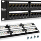 Patch Panel 48 Port Cat6【EC Listed】 2U Network Patch Panel Rackmount Punch Down19 inch RJ45 for 10 Gigabit Network,110 or Krone Impact Tools Compatible Without Cable Management(Cat6)