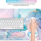 Ergonomic Large Mouse Pad and Keyboard Wrist Rest, Desk Pad for Keyboard and Mouse, 4-in-1 Large Gaming Mouse Pad with Wrist Support - Blue Marble