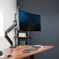 VIVO Premium Aluminum Monitor Arm for Ultrawide Screens up to 49 inches and 33 lbs, Heavy Duty Single Desk Mount, Pneumatic Height, Max VESA 100x100, Black, STAND-V101G1