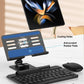 for Samsung Galaxy Z Fold 7 6 5 4 All Fold Smartphones Bluetooth Keyboard and Mouse Set, Portable Travel Keyboard Adjustable Foldable Aluminum Alloy Stand Holder with Pen for 4.7"-8.5" Mini Tablets