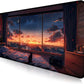 Anime Cat Fantasy Window Mouse Pad, Summer Mouse Pad Large Healing Night Scene, Game Table Pad XL Office Decoration Women's Laptop Keyboard Pad 35.4 x 15.7 x 0.12 Inches