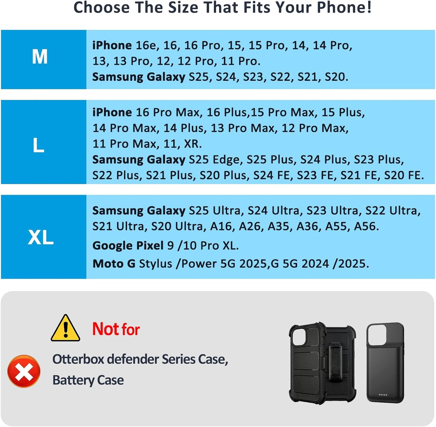 Phone Holster for Belt with Metal Clip and Magnetic Closure Compatible with iPhone 16/15/14/13/12 Pro Max, Galaxy S25/S24/S23/S22 Plus & FE for Everyday Protection, L-Coffee