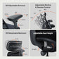 LiberNovo Dynamic Ergonomic Desk Chair + StepSync Footrest Bundle - Comfy Home Office Chair with Adaptive Lumbar Support, 160° Recline & Built-in Spine Stretch, Black+45cm