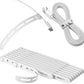 20Pcs Nearockle Silicone Cable Ties, 5.12 Inch Adjustable Cord Organizer Reusable Zip Ties for Charging Cords Earphone Computer Wire, Office Desk Cable Management Travel Accessories(White)