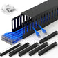 99in (6x L16.5in) Professional Server Rack Cable Management Raceway, H2.4in x W2in Large Capacity Cable Raceway Kit, Electrically Safe PVC, Open Slot Wire Raceway for Under Desk/Computer/Network Cords