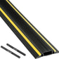 D-Line 30ft Floor Cord Cover, Made in USA Linkable Cable Protector, Hide Extension Cords, Protect Cords, Prevent Cable Trips, Cord Hider, Heavy Duty - Cord Cavity = 1.18" (W) x 0.39" (H), Black/Yellow