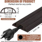 Floor Cord Cover Self Adhesive Cord Hider,3.3FT Cable Management, Extension Strip Protector for Wires, Prevent Cable Trips for Offices, Gyms, Exhibitions Cavity:0.51"(W) x 0.3"(H) Black Wood