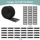 2In x 32Ft Cable Straps Heavy Duty With 30 Buckles, Black Hook and Loop Straps, Reusable Cable Ties for Organizer or Storage.