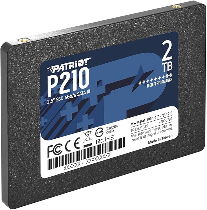 Patriot P210 2TB Internal SSD - SATA 3 2.5" - Solid State Drive - P210S2TB25