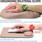 Ergonomic Raised Mouse Pad Wrist Support with Bilateral Slope Memory Foam Mousepad for Wrist Rest and Carpal Tunnel Pain Relief 11.8x7.9〃 Apricot Pink