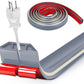 10ft Large Grey Floor Cord Cover, Self-2" (W) x 0.6"(H), Cable Cavity:0.8"(W) x 0.4"(H), Adhesive Power Cable Protector, Silicone Cord Protector, Cord Management, Cord Concealer and Cable Hider