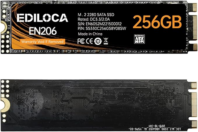 EN206 256GB 3D NAND TLC M.2 SSD, M.2 2280 SATA III 6Gb/s SSD Internal Hard Drive, Read/Write Speed up to 550/460 MB/s, Compatible with Ultrabooks, Tablet Computers and Mini PCs