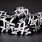 D&D Stripe Dice Set,Black Metal Dungeons and Dragons Dice Set with Box, Crack Polyhedral Dice for RPG Board Games (Matte Black Silver)