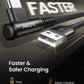 AINOPE Type C Charging Cable Fast Charge 3.1A Right Angle USB C Charger Cable, Resistant Nylon Braided USB C Cord -10ft/3m Black
