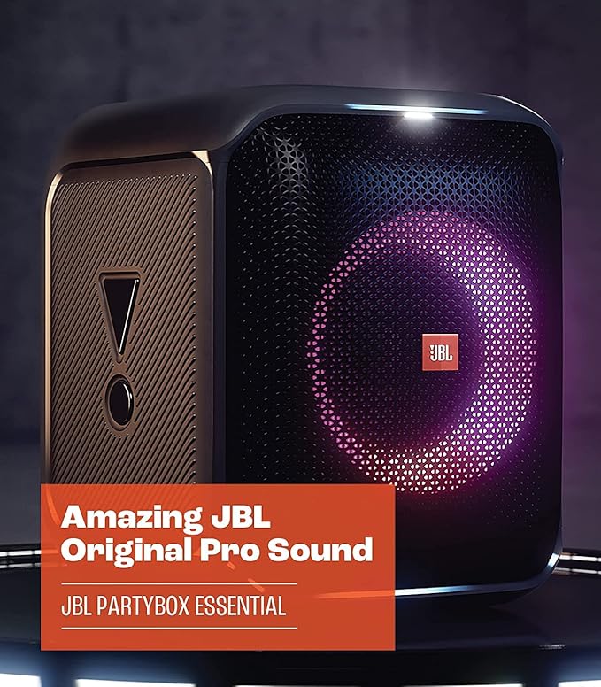 JBL Partybox Encore Essential: 100W Sound, Built-in Dynamic Light Show, and Splash Proof Design, Black