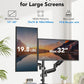 HUANUO Dual Monitor Mount up to 32 inches Screens, Taller Monitor Stand Hold 19.8lbs, Dual Monitor Arm Desk Mount Easy Adjustable with Tilt, Swivel, Rotation, VESA 75/100mm