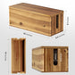 Acacia Wood Cable Management Box Round Edge - 16" L Wooden Cable Organizer Box for Electrical Hiding Cord Management - Power Strip Hider Cable Storage Box for Office, Router Wires, Under Desk