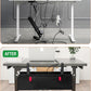 No Drill Under Desk Cable Management Tray - 28" Cord Management Under Desk - No Drill Needed - Easy Clamp - Premium Fabric Cable Management Tray for Office/Home