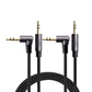 CableCreation 2-Pack 3.5mm Aux Cable 3FT/0.9m, 90 Degree 3.5mm Male to Male HiFi Cable with Silver-Plating Copper Core for Car Stereos, iPhones, PS4 Headset, Beats, Echo-Dot, 24K Gold Plated