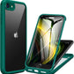 Miracase for iPhone SE Phone Case 3rd/2nd Generation 2022 2020 Full-Body with Built-in Glass Screen Protector, Heavy Duty 360° Protective Shockproof Bumper Cover for iPhone 8/SE, Green