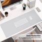 ALOANES Silvery Waterproof Desk Mat, Large Mouse Pad with Extended Mouse Mat, with Anti Slip Base, Stitched Edge, Grain Jacquard Surface, Perfect for Gamer, Office & Home, 11.81''x31.50''x0.12''