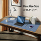 YSAGi Leather Desk Protector, Office Mat, Large Mouse Mat, Non-Slip PU Leather Blotter, Laptop Desk Pad, Waterproof Writing Pad for Office and Home (Blue, 35.4" x 17")
