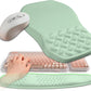 2-in-1 Ergonomic Set, Wave Keyboard Wrist Rest and Massage Slope Mouse Pad Wrist Support, Rebound Memory Foam for Relieve Carpal Tunnel Syndrome and Wrist Pain (Light Green)