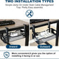 Large Under Desk Cable Management Tray - Heavy Duty Metal Cord Organizer with No Drill Installation for Office & Home Office Desks to Hide Wires & Power Strips (Black, XL)