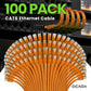 GEARit Cat 6 Ethernet Cable (100-Pack 1 Foot) Cat6 Network Patch, 10Gbps, RJ45, Snagless Cord, Gold-Plated Connectors, Internet for PC, TV, Tablet, Router, Printer, Servers, IT Data Center - Orange