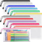 Umriox Zipper Pencil Pouches, 9.2 x 4.7 in (12 Colors, 12 Pack), Pencil Pouches Bulk, Clear Pencil Pouch for Office Supplies Cosmetics Travel Accessories