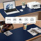 Aothia Leather Desk Pad Protector, Mouse Pad & Office Mat - Non-Slip PU Leather Desk Blotter, Laptop & Writing Pad - Waterproof for Office & Home (Dark Blue, 36" x 17")