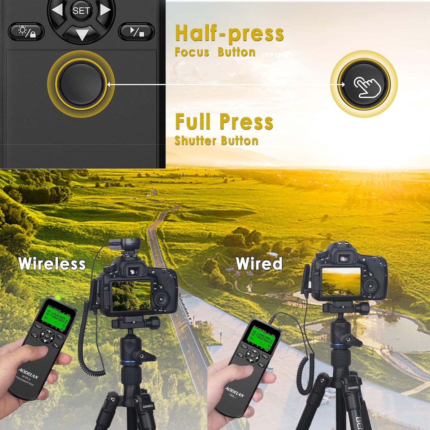 Wireless Shutter Intervalometer Timer Control with LCD and HDR for Nikon D750, D5300, D5600, D7200, D7500, Z6, Z7, Z9, D800, D850, Coolpix P1000