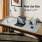 YSAGi Leather Desk Pad Protector, Office Desk Mat, Large Mouse Pad, Non-Slip PU Leather Desk Blotter, Laptop Desk Pad, Waterproof Desk Writing Pad for Office and Home (Silver, 35.4" x 17")