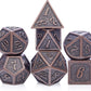 D&D Metal Dice Set, DNDND 7PCS Metallic Ancient Copper Dice with Metal Case for DND Dungeons and Dragons Table Games Roly Playing Rolling