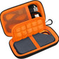 Lacdo Hard Carrying Case for SanDisk Extreme Pro/SanDisk Extreme Portable External SSD 500GB 1TB 2TB 4TB 8TB USB-C Solid State Drive EVA Shockproof Protective Storage Travel Bag, Black+Orange