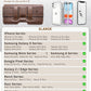 Phone Holster for Men & Women, Horizontal Cell Phone Case, Fits iPhone 17/16/15/14/13/12 Pro Max, Belt Clip/Loop Carrying Phone Pouch Holder, Brown X-Large