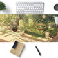 Green Gardener Desk Mat Anime Forest XL Gaming Mouse Pad Plant Lover Desk Pad with Stitched Edges, Women Desktop Decor Mousepad Laptop Computer Keyboard and Mouse Mat Desk Accessories 31.5x11.8 in