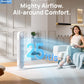 Dreo Tower Fan for Bedroom, 25ft/s Velocity Quiet Floor Fan, 90° Oscillating Fans for Indoors with 4 Speeds, 4 Modes, 8H Timer, Standing Fans, Bladeless Fan, White, Nomad One (DR-HTF007)