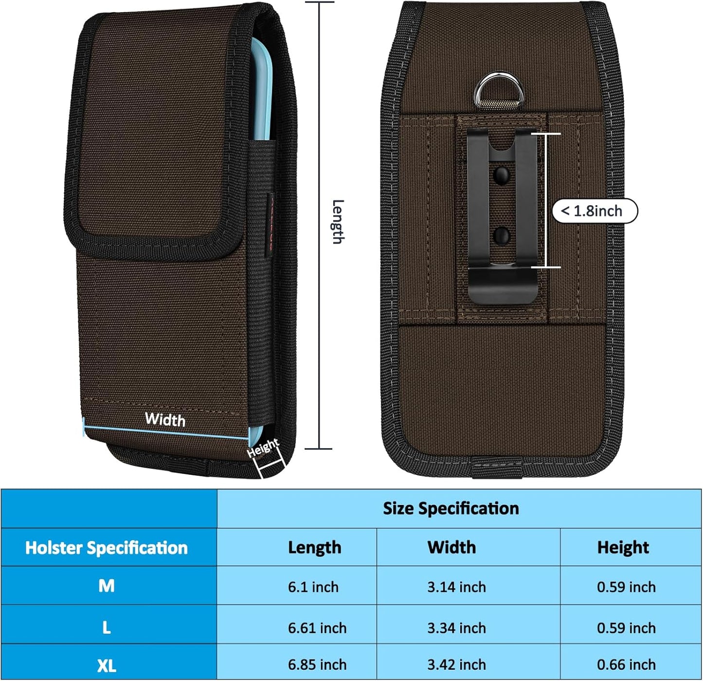 Phone Holster for Belt with Metal Clip and Magnetic Closure Compatible with Galaxy S25/S24/S23/S22/S21/S20 Ultra A16 A26 A35 A36 A55 A56 for Everyday Protection, XL-Coffee