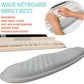 2-in-1 Ergonomic Set, Wave Rise Keyboard Wrist Rest and Massage Bulge Slope Mouse Pad Wrist Support, Cushion Memory Foam Integrated to Relieve Wrist Pain, Silver Gray