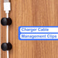 3 Sets Charger Holders for Cords, Matte Black Color Adjustable Cable Anchor Holders, Adhesive Metal Cord Clips, Cable Management Wire Organizers for Desk, Office, Nightstand