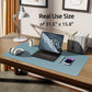 YSAGi Leather Desk Protector, Office Mat, Large Mouse Mat, Non-Slip PU Leather Blotter, Laptop Desk Pad, Waterproof Writing Pad for Office and Home (Ice Blue, 31.5" x 15.8")
