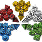 SmartDealsPro Double-Colors Polyhedral Dice Sets with Pouches for D&D DND RPG MTG Dungeon and Dragons Table Board Roll Playing Games D4 D6 D8 D10 D% D12 D20 (5-Color Retro Sets)