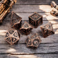 PJOY Metal DND Dice Set D&D Dragon Dice Copper with Metal Case D and D Dice for Dungeons and Dragons TTRPG Gifts