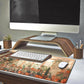 Cute Plant Lover Desk Mat Cozy Mouse pad Beige, XXL Large Extended Earthy Brown Green Aesthetic Floral Mousepad Gaming Desk Pad, Big Laptop Keyboard and Mouse Mat with Stitched Edges 31.5x15.7 in