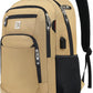 Laptop Backpack,Business Travel Anti Theft Slim Durable Laptops Backpack with USB Charging Port,Water Resistant College Computer Bag for Women & Men Fits 15.6 Inch Laptop and Notebook-Khaki