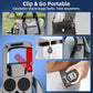 Magnetic Phone Mount for MagSafe, Maglock Tripod Adapter Magnet Golf Gym Workout Stand Metal Carabiner Holder with 1/4 Screw Hole, for iPhone 16 15 14 13 12 Series Foldable Portable Accessories